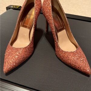 Michael Kors Glitter Heels in Rose Gold